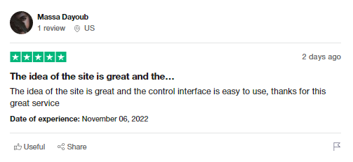 a screenshot of a positive review about skweezer on trustpilot