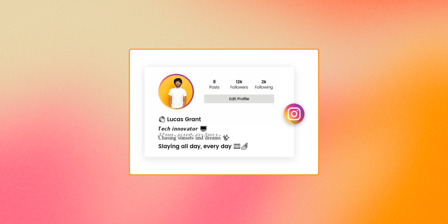 html code for instagram bio