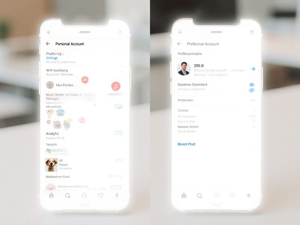 Key differences between personal and professional Instagram accounts